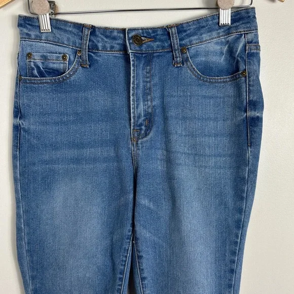 Mother Huffy Flood Jeans Blue Womens Size 27 Crop Flare Stretch Denim USA Made - Picture 4 of 14